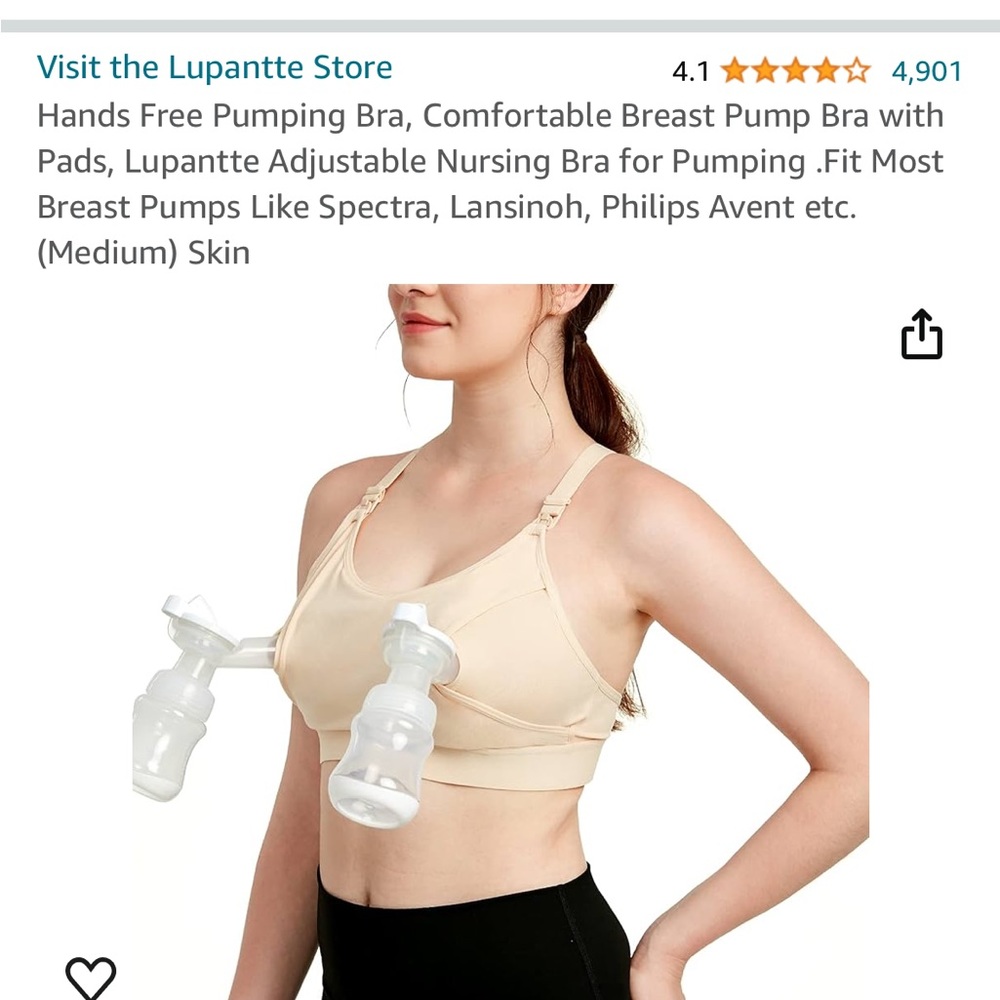Lupanette Handsfree Pumping Bra, Size Medium